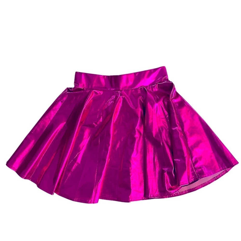 Hot Pink Metallic Skater Mini Fun Large Skirt BNWOT